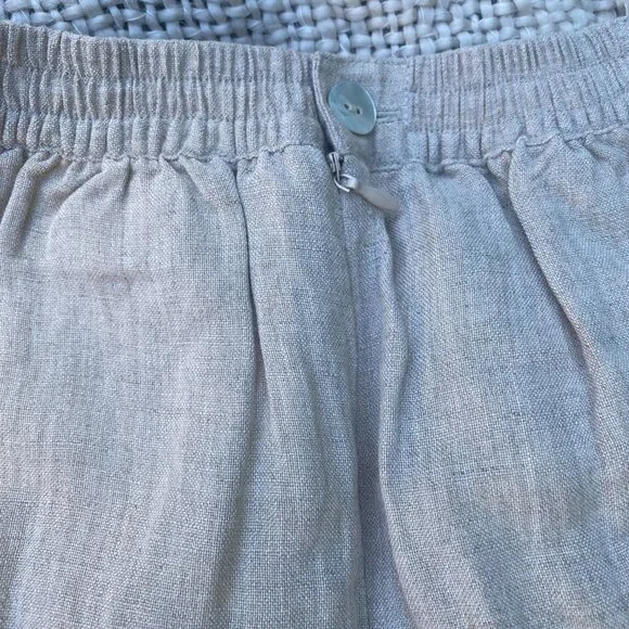 NWT Charabia France Girls 4 Linen Blend Knee Length Pocket Skirt Floral Accents - Picture 5 of 8